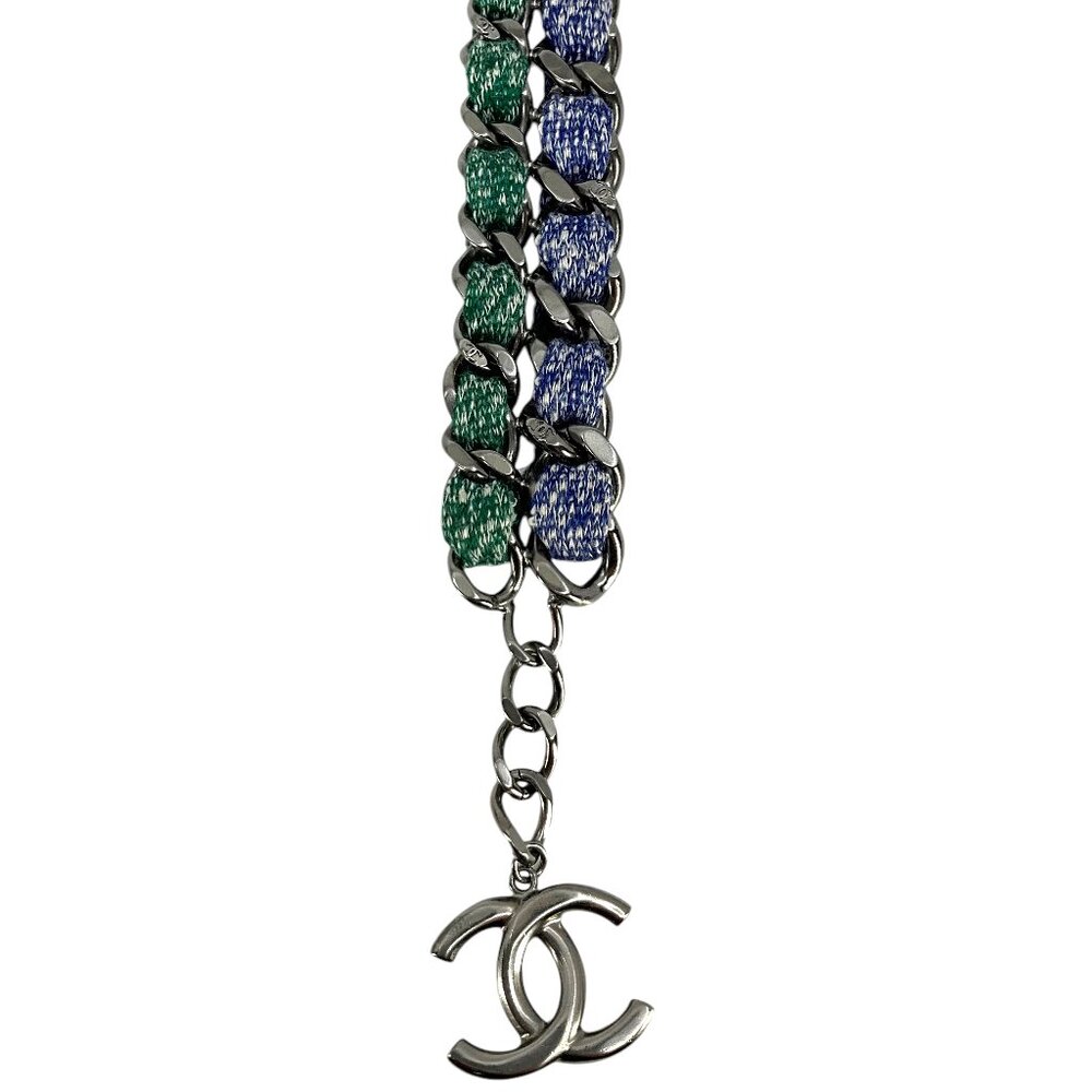 CHANEL Coco Mark Silver Metal Chain Link CC Bracelet - Picture 4 of 6